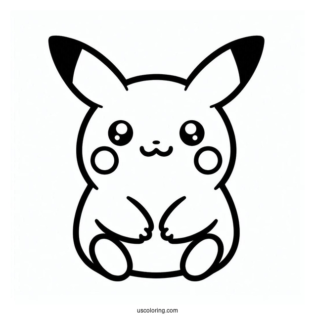 Cute Pikachu KAWS Coloring Page Companion For Kids