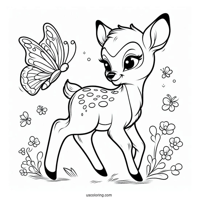 Bambi With Butterfly On His Tail