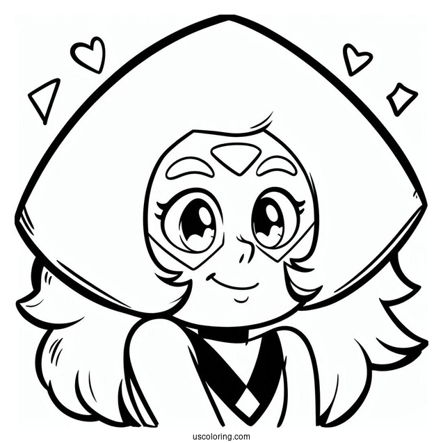 Steven Universe Coloring Page Of Peridot Smiling Outline