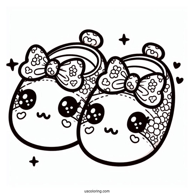 Kawaii Baby Shoes Coloring In