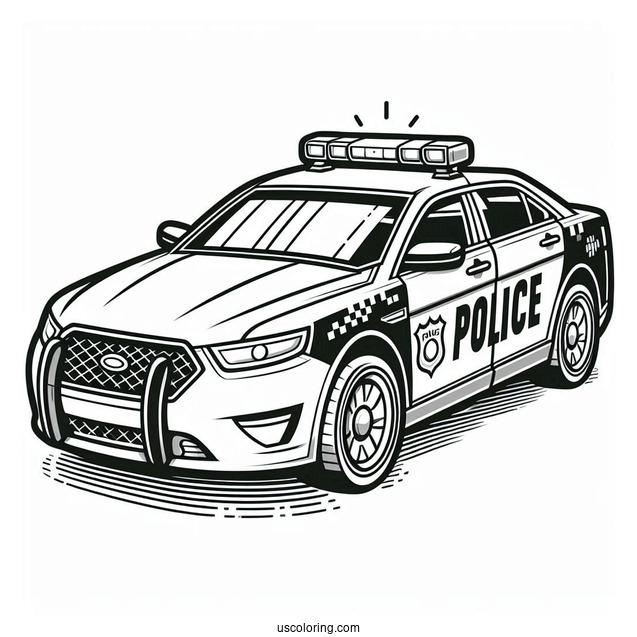 Police Car Coloring Page