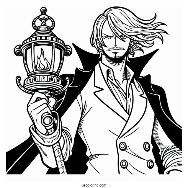 One Piece Coloring Page Of Vinsmoke Sanji
