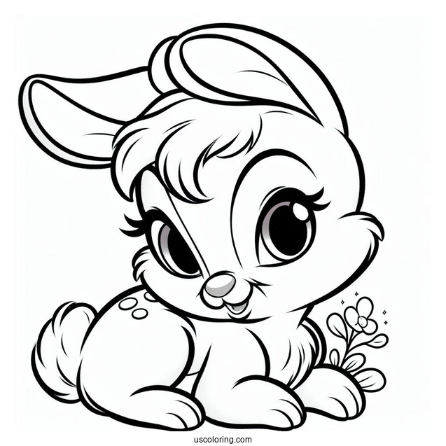 Cute Thumper Bunny Coloring Page