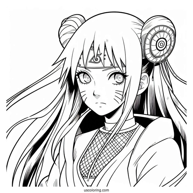 Naruto Coloring Page Of Kaguya Ōtsutsuki Outline
