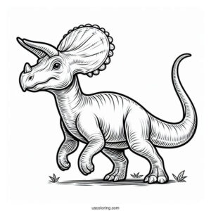 Parasaurolophus Coloring Page With Triceratops