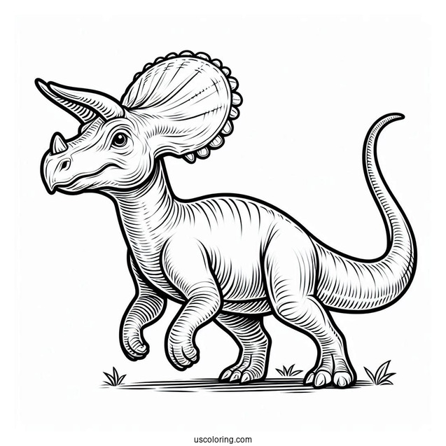 Parasaurolophus Coloring Page With Triceratops