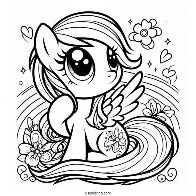Simple Rainbow Dash Coloring Page For Kids