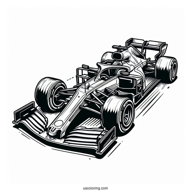 Formula 1 Race Car To Color