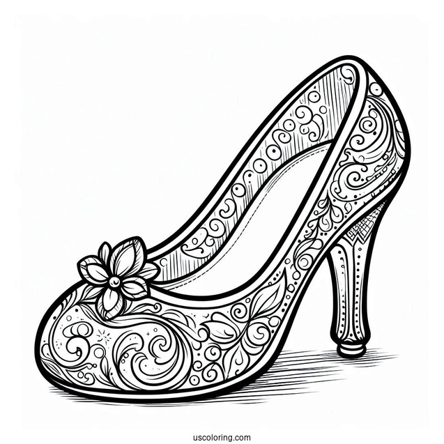 Coloring Page Of Cinderella_s Glass Slipper