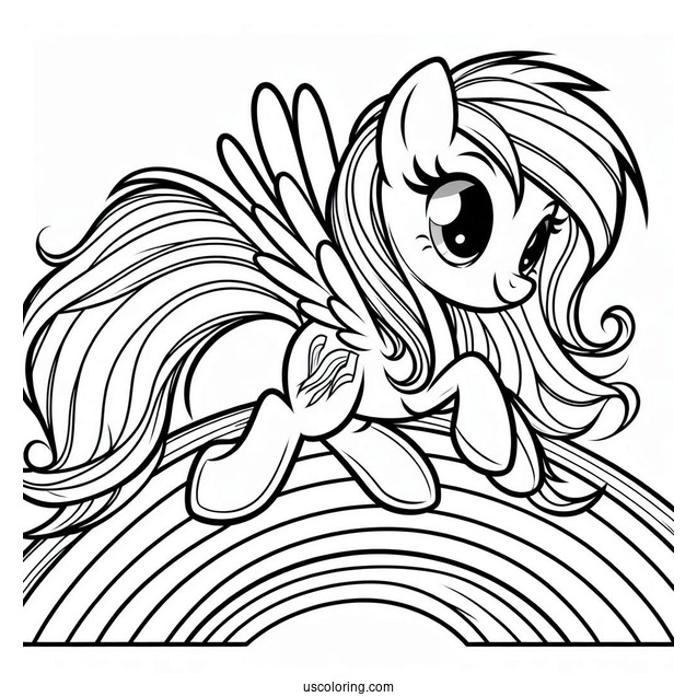 Equestria Girls Rainbow Dash Coloring Page Running On A Rainbow