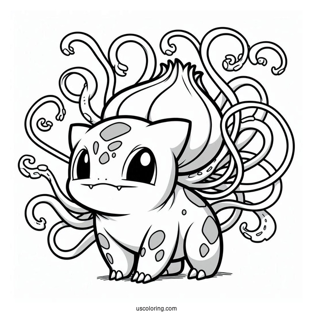 Bulbasaur Coloring Page Using Tentacles