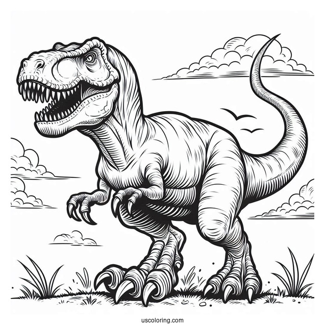 T-Rex With Large Claws To Color