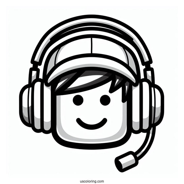 Roblox Skin Wearing Headphones Coloring