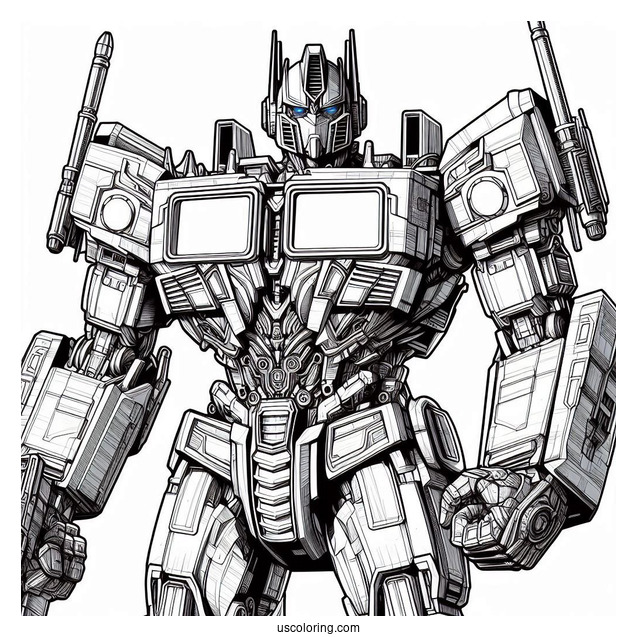 Realistic Optimus Prime Coloring Page From Transformers Movie
