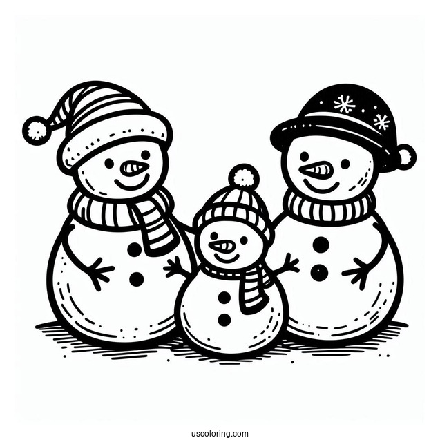 Snowman Family Coloring Sheet