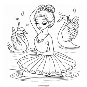 Swan Lake Ballerinas Coloring Page