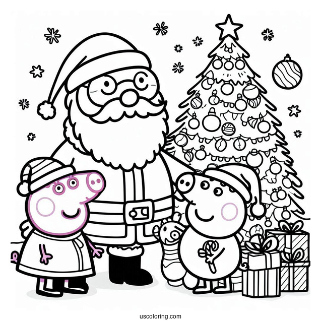 Peppa Pig And George With Santa At Christmas