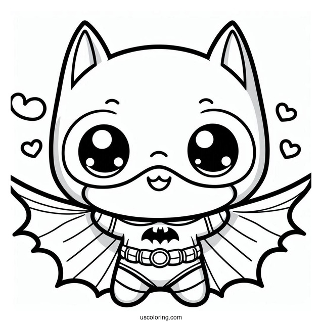 Cute Baby Batman With Cape Coloring For Kids