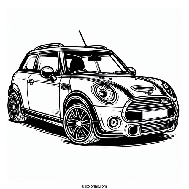 Mini Cooper Car Coloring Sheet