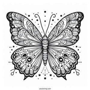 Detailed Coloring Sheet Of Butterfly