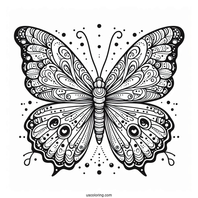 Detailed Coloring Sheet Of Butterfly
