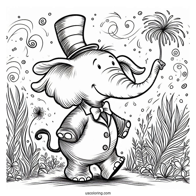 Dr. Seuss Horton The Elephant Coloring Page