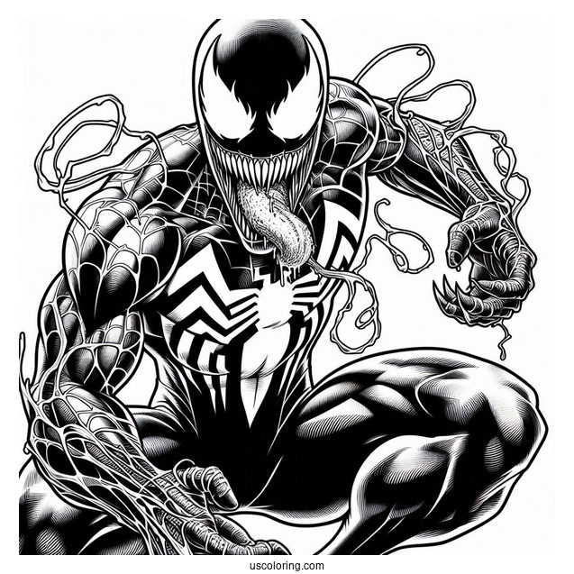 Venom And Spider-Man Detailed Coloring Page