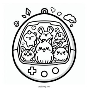 Tamagotchi Coloring Page Pets Inside The Console