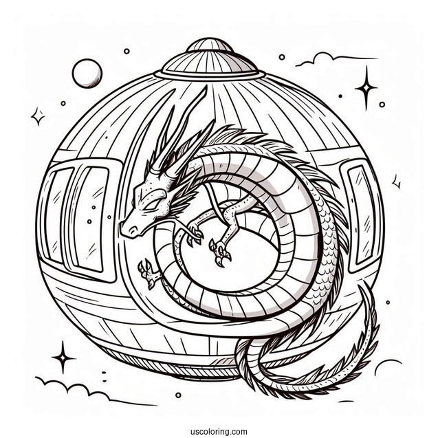 Dragon Emerging Outside Of Goku s Capsule House