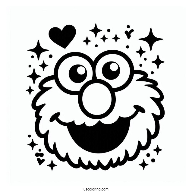 Elmo Face Printout To Color