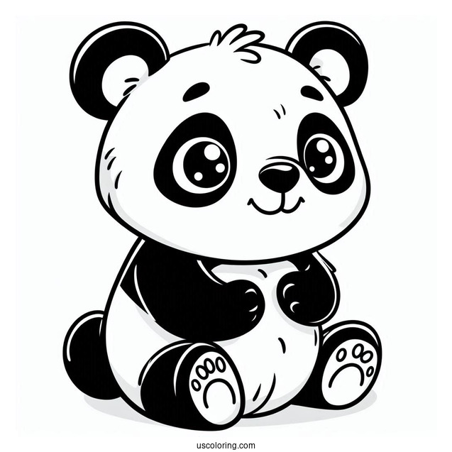 Easy Outline Of Panda To Color