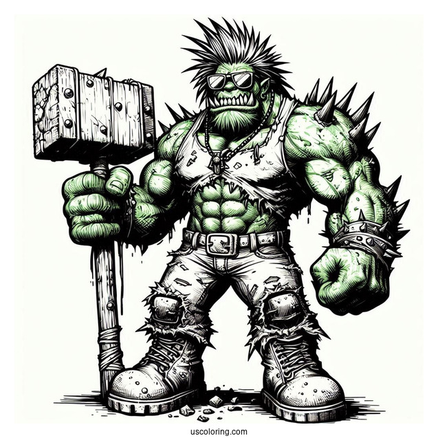 Vintage Incredible Hulk Coloring In