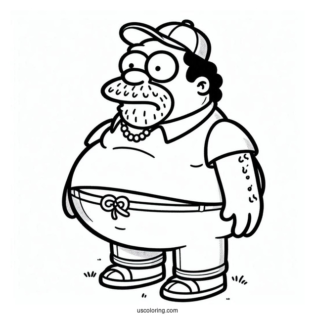 Simpsons Coloring Pages Of Simpsons Fat Tony