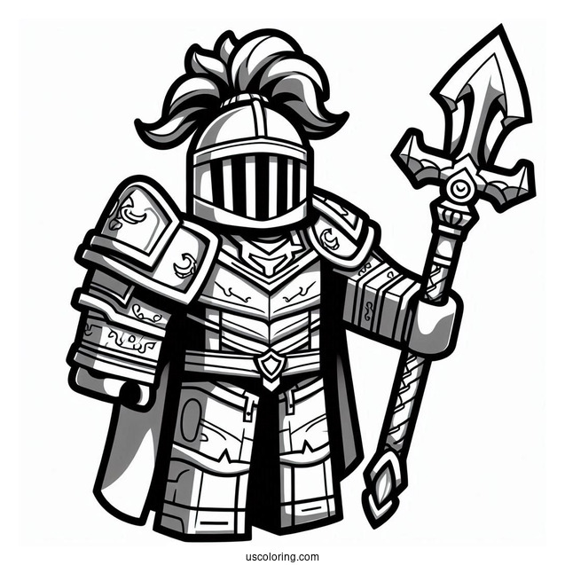 Roblox Knight Skin Coloring Page