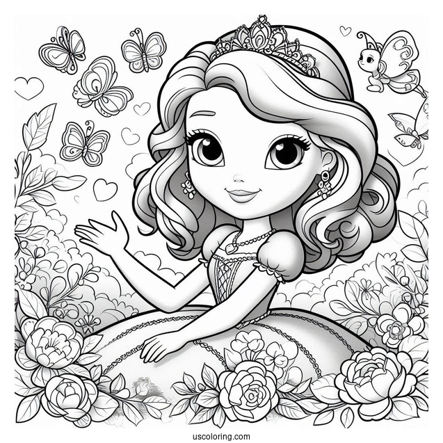 Sofia The First Coloring Page Of Having Fun With Gwen