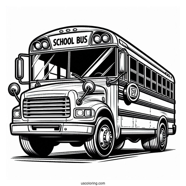 Public Transit Bus Coloring Page