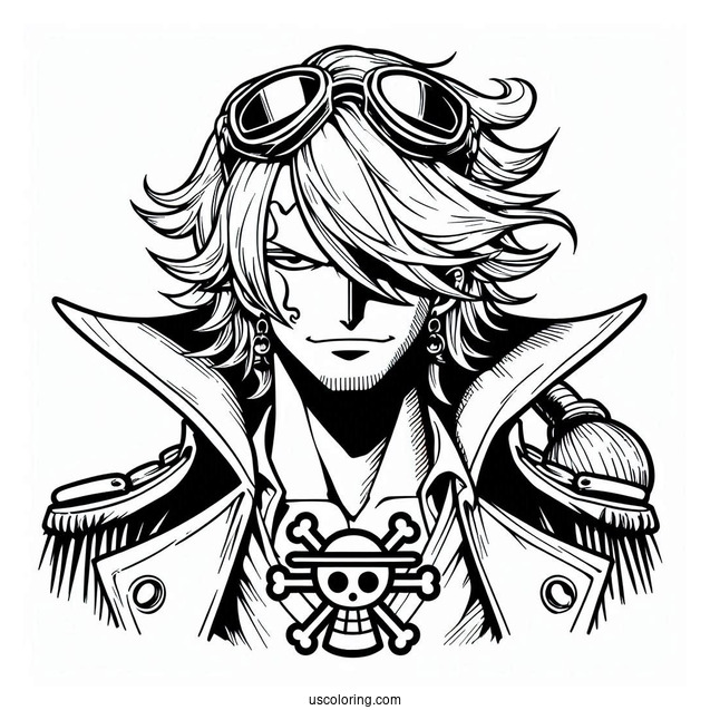 One Piece Coloring Page Of Vinsmoke Sanji