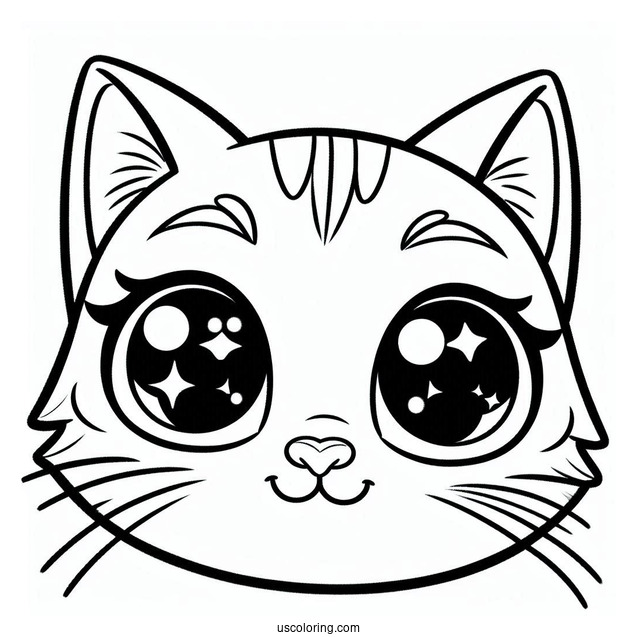 Simple To Color Drawing Of Pete The Cats Face