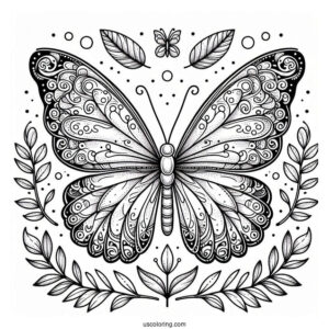 Detailed Coloring Sheet Of Butterfly