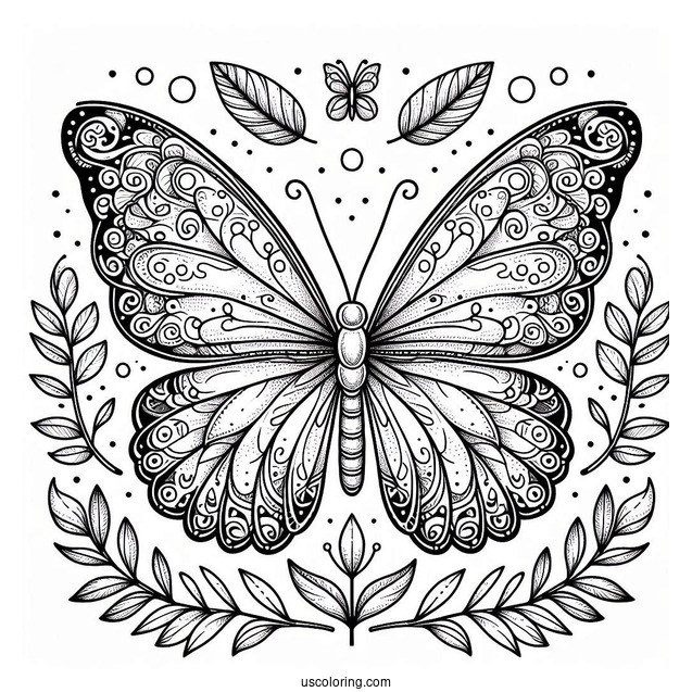 Detailed Coloring Sheet Of Butterfly