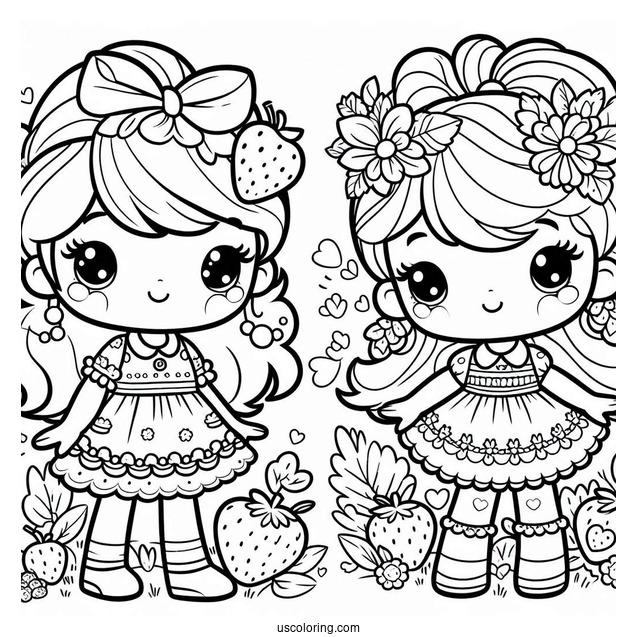 Strawberry Shortcake Coloring Page And Friends
