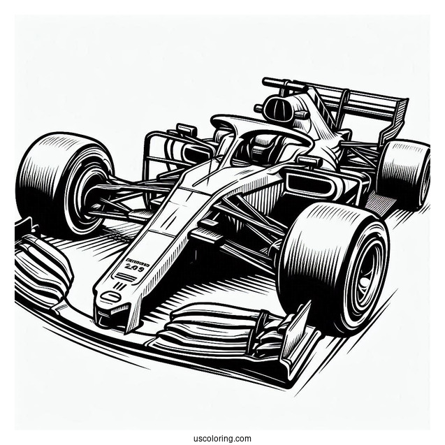 F1 Sports Race Car Coloring Page
