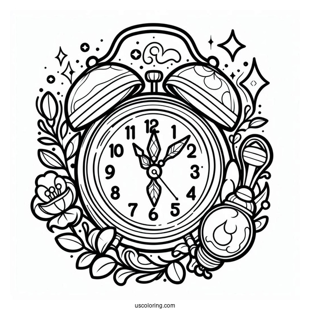 Fun Clock Coloring Page For Preschoolers