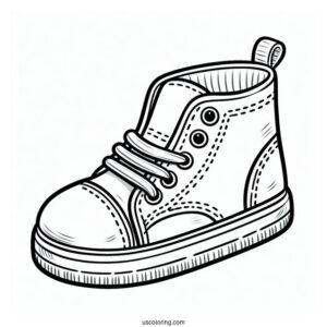 Outline Of Kid_s Rubber Shoes Coloring In