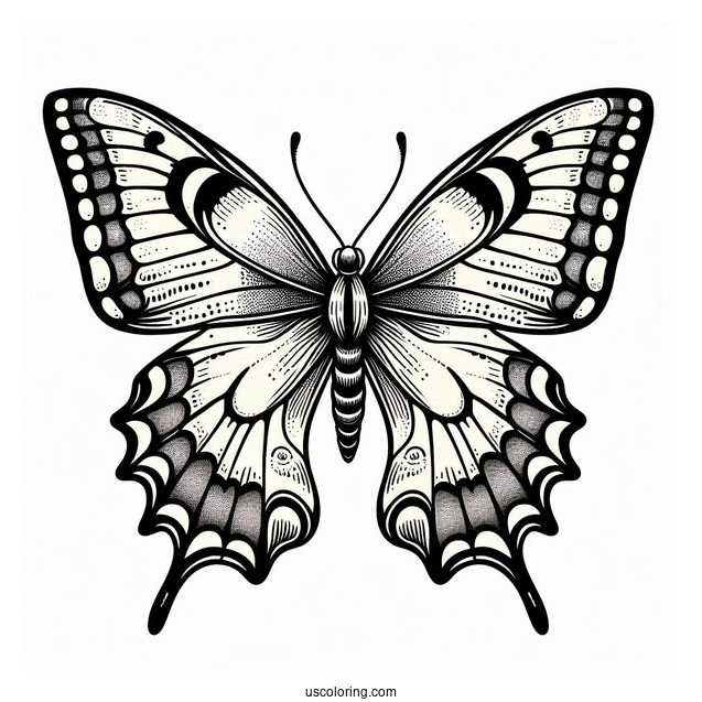 Swallowtail Butterfly With Detailed Wings