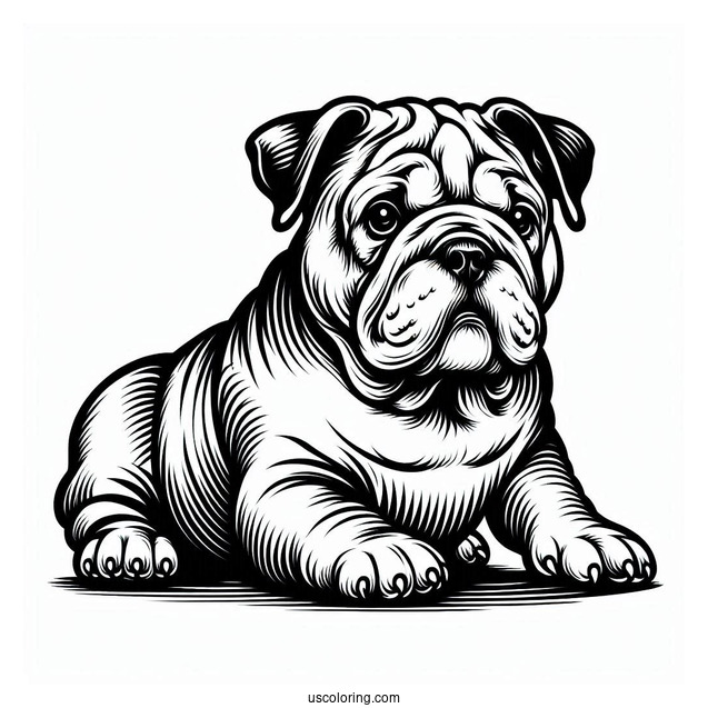 Bulldog In Play Bow Pose