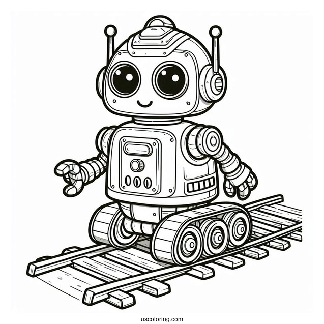 Robot Trains Coloring Page For Kids