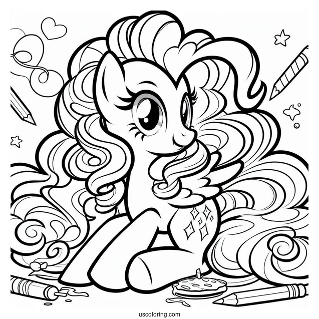 Equestria Girls Pinkie Pie Coloring Page In A Party