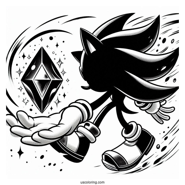 Shadow Coloring Page Tossing The Chaos Emerald