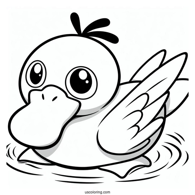 Easy Psyduck Coloring Page For Kids